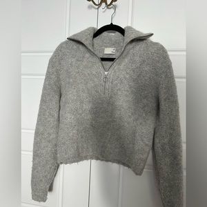 Wool half zip sweatshirt